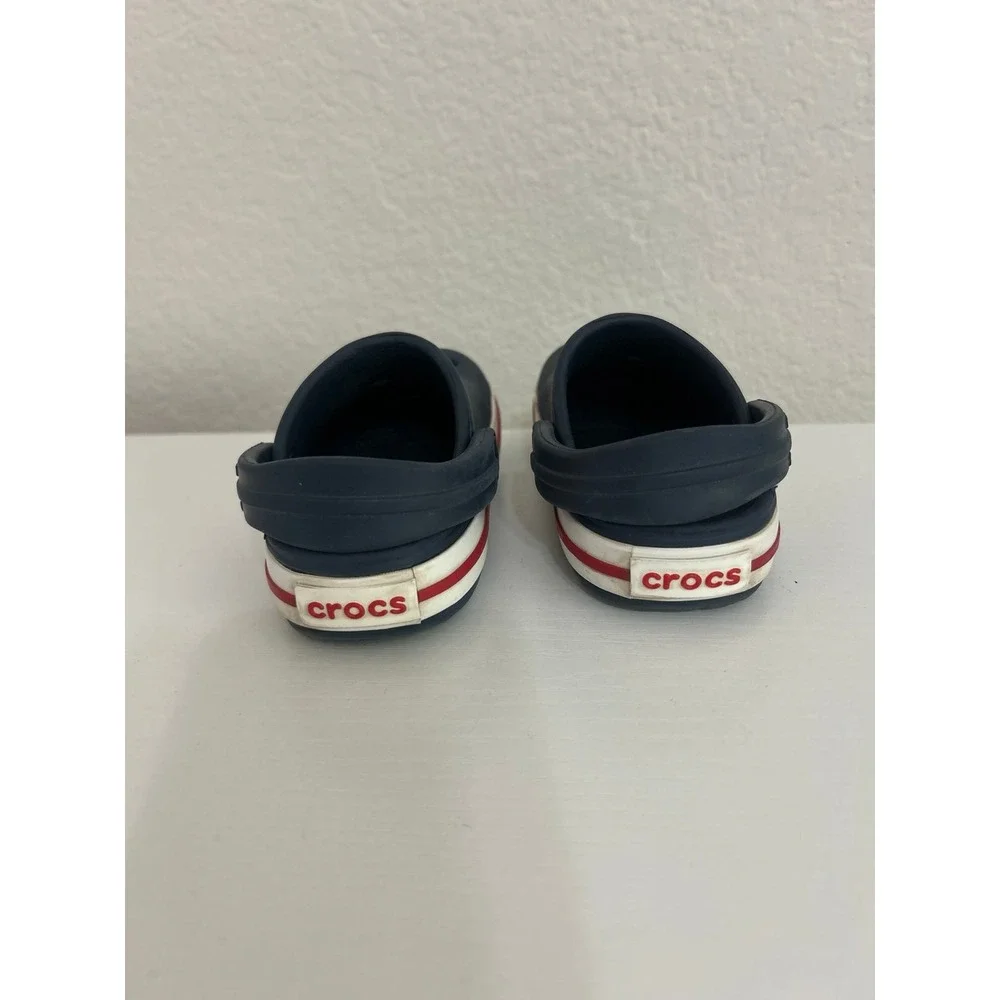 Crocs Sandals Navy Blue Red Stripe Toddler Size 5c